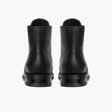 President Black Matte Leather Boots For Men - Reinforced Heel Counter & Precision Double-Row Stitching Detail