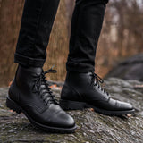 Styled On-Foot Perspective Demonstrating Ankle Fit & Silhouette on Model