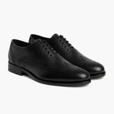 Aviator Black Leather Loafers in Black Full-Grain Leather - Front Profile View & Tailored Silhouette | Buy Online