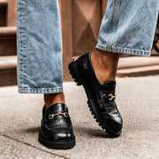 Orlaven Penny | Black & Gold Croco footwear image 6
