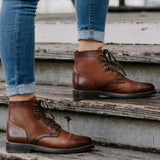 Styled On-Foot Perspective Demonstrating Ankle Fit & Silhouette on Model