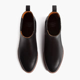 Dreamer Black Leather Boots - Reinforced Heel Counter & Precision Double-Row Stitching Detail
