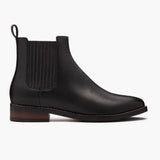 Dreamer Black Leather Boots in Black Full-Grain Leather - Lateral Side Profile View | Buy Online