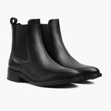 Black Full-Grain leather Boots - Goodyear Welt Construction & Front Toe Box Detail