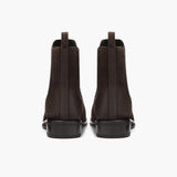 High-Traction Rubber Outsole & Lug Tread Pattern on Duchess Dark Brown Suede Leather Boots