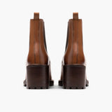 Knockout Toffee Leather Boots - Reinforced Heel Counter & Precision Double-Row Stitching Detail