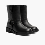 Black Full-Grain leather Boots - Goodyear Welt Construction & Front Toe Box Detail
