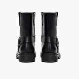 High-Traction Rubber Outsole & Lug Tread Pattern on Women's Outlaw Black Leather Boots