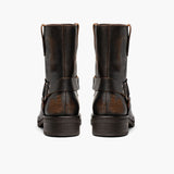 High-Traction Rubber Outsole & Lug Tread Pattern on Women's Outlaw Vintage Brown Leather Boots