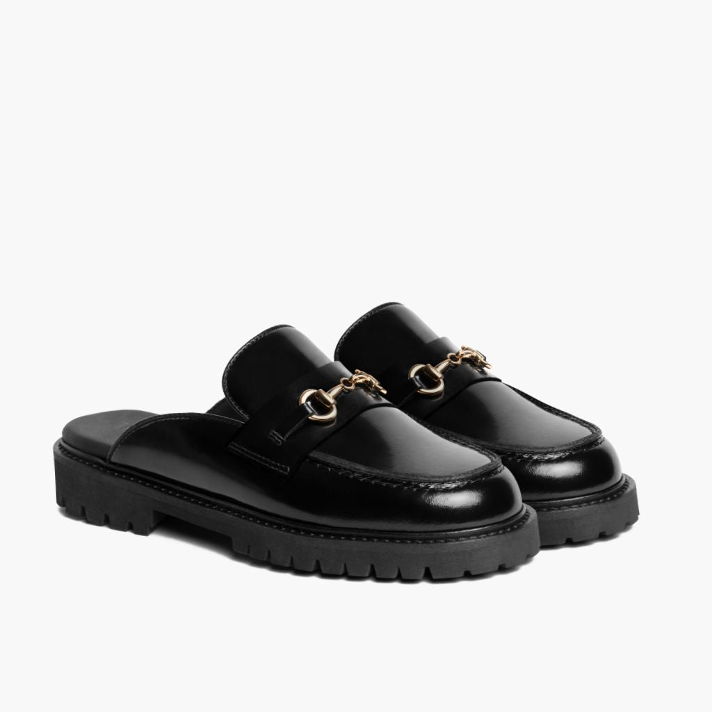 Orlaven Penny Mule | Black & Gold footwear image 1