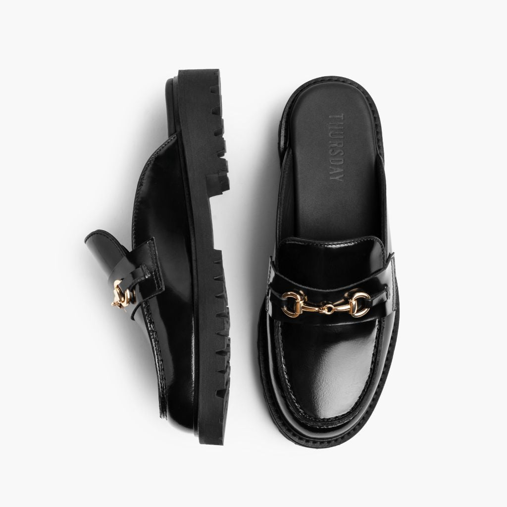Orlaven Penny Mule | Black & Gold footwear image 3