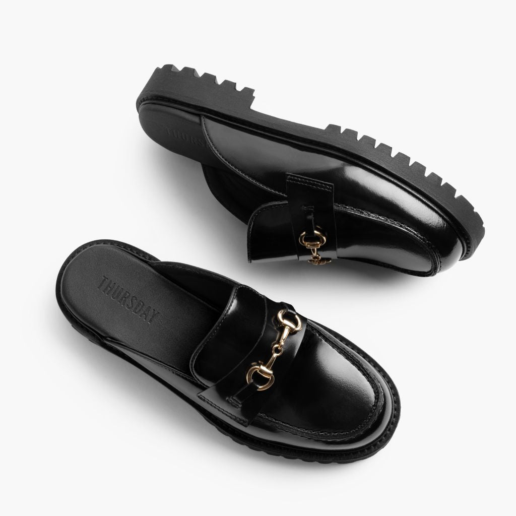 Orlaven Penny Mule | Black & Gold footwear image 4