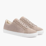 Women's Premier Low Top Latte Leather Sneakers in Classic Full-Grain Leather - Lateral Side Profile View | Buy Online