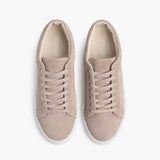 Women's Premier Low Top Latte Leather Sneakers - Reinforced Heel Counter & Precision Double-Row Stitching Detail