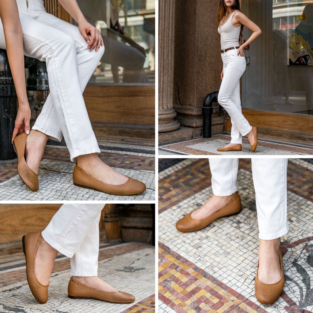 Orlaven Scrunch | Tan Embossed footwear image 7