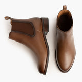 Duchess Amber Wheat Leather Boots - Reinforced Heel Counter & Precision Double-Row Stitching Detail