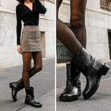 Styled On-Foot Perspective Demonstrating Ankle Fit & Silhouette on Model