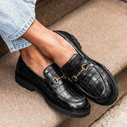 Orlaven Penny | Black & Gold Croco footwear image 7