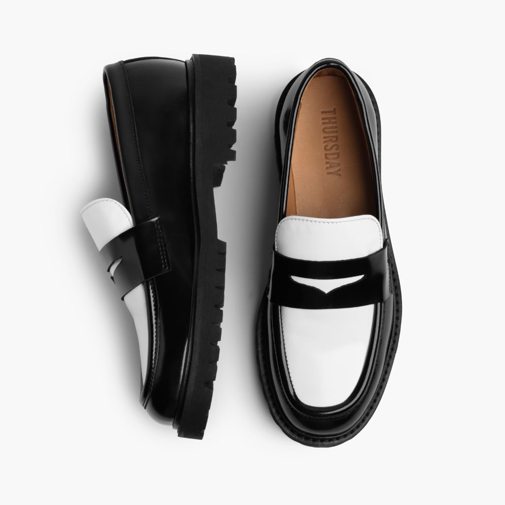 Orlaven Penny | Black & White footwear image 3