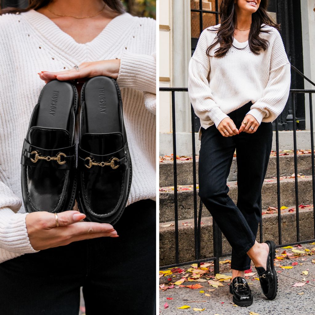 Orlaven Penny Mule | Black & Gold footwear image 8