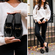 Orlaven Penny Mule | Black & Gold footwear image 8