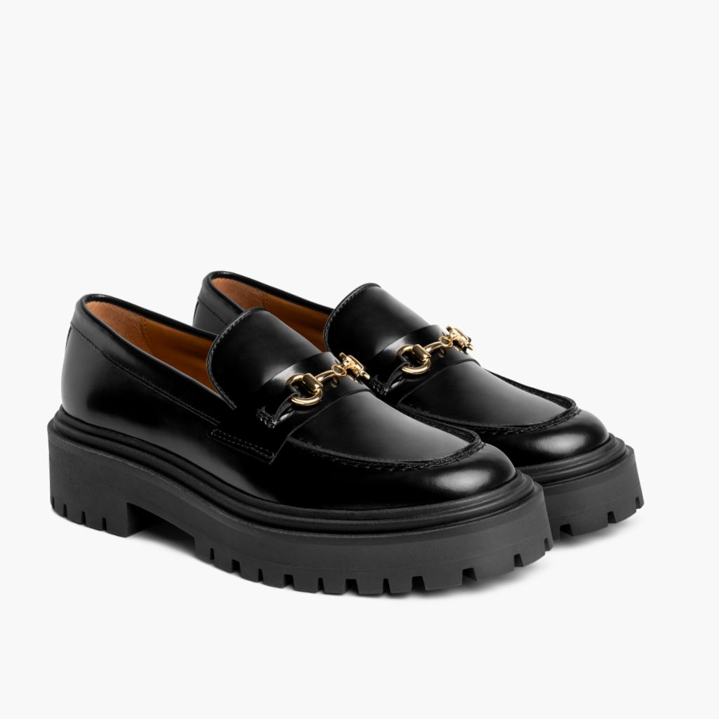 Orlaven Penny Platform | Black & Gold footwear image 1
