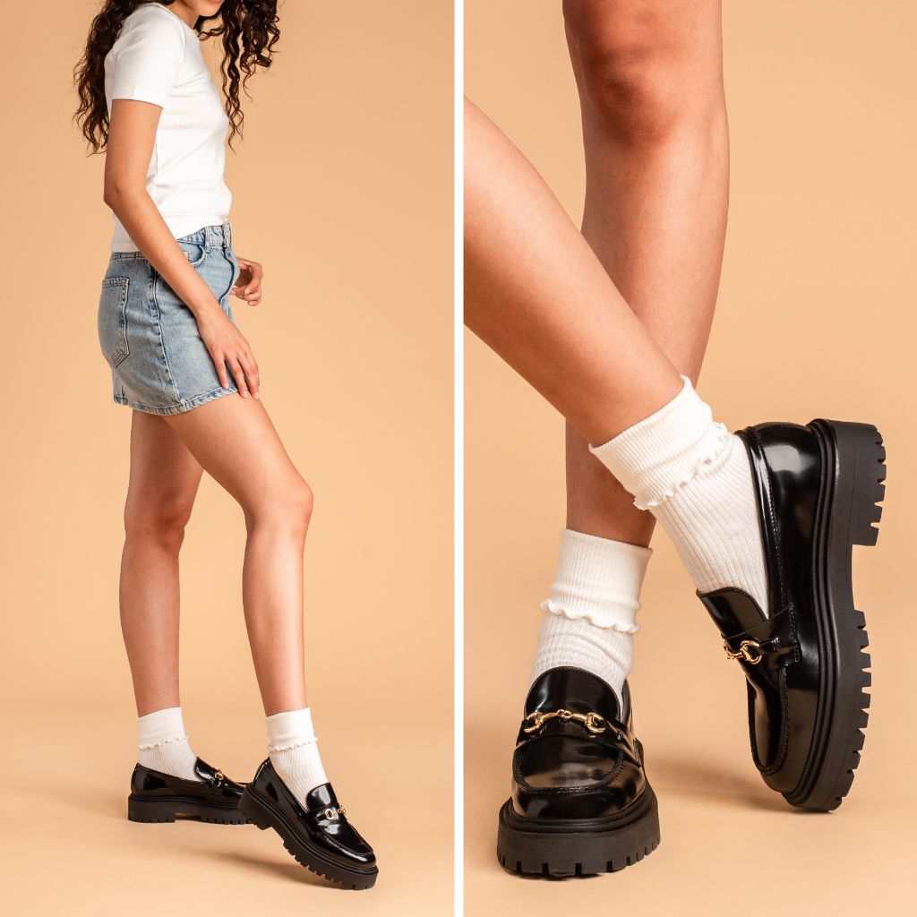 Orlaven Penny Platform | Black & Gold footwear image 8