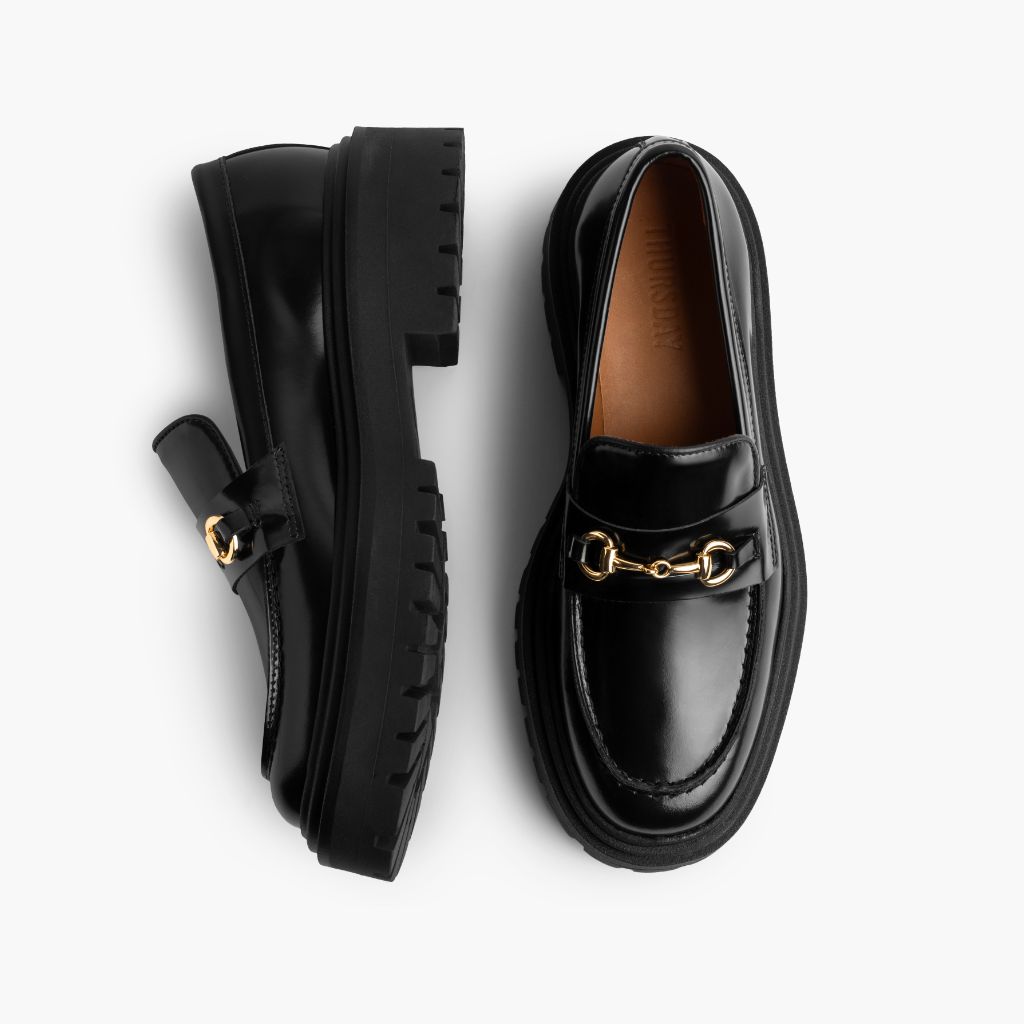 Orlaven Penny Platform | Black & Gold footwear image 3