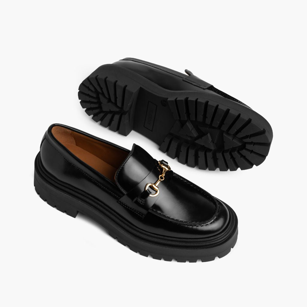 Orlaven Penny Platform | Black & Gold footwear image 4