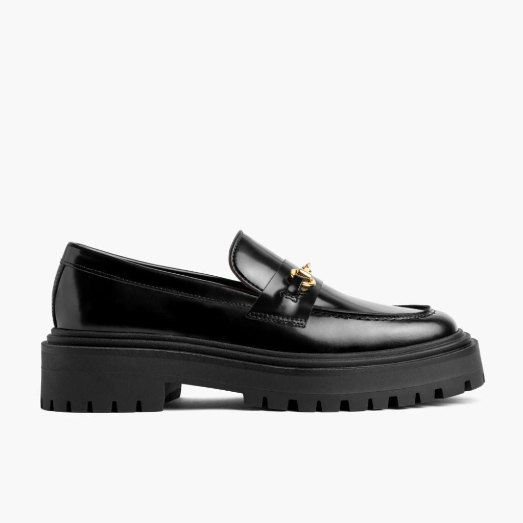 Orlaven Penny Platform | Black & Gold footwear image 2