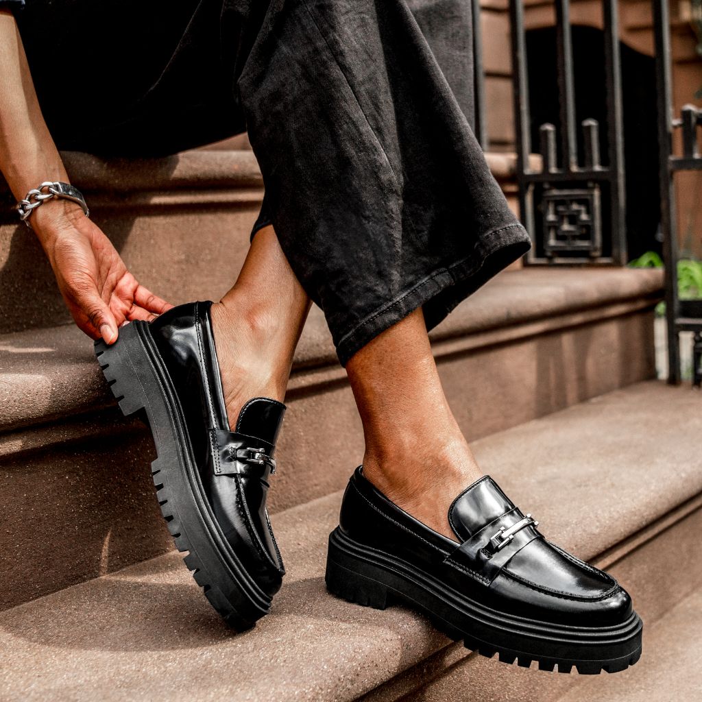 Orlaven Penny Platform | Black & Silver footwear image 6