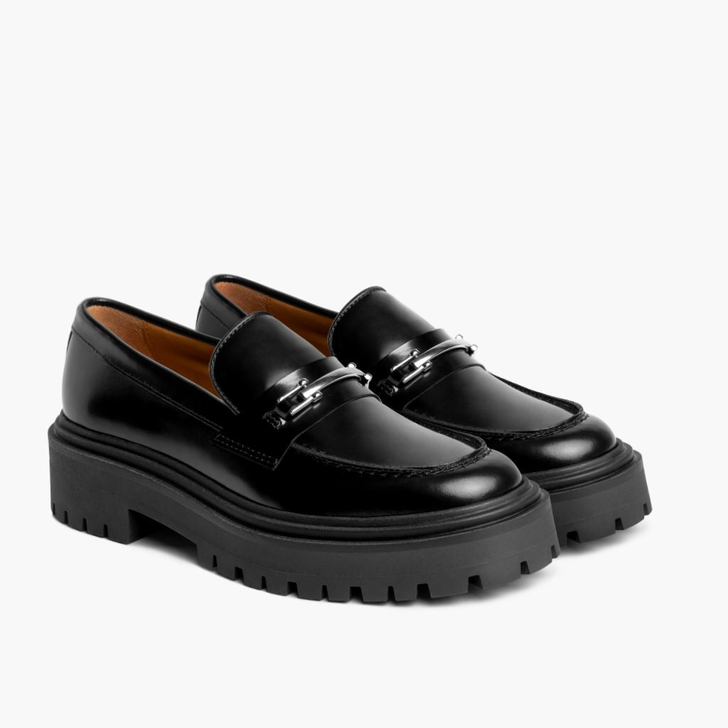 Orlaven Penny Platform | Black & Silver footwear image 1