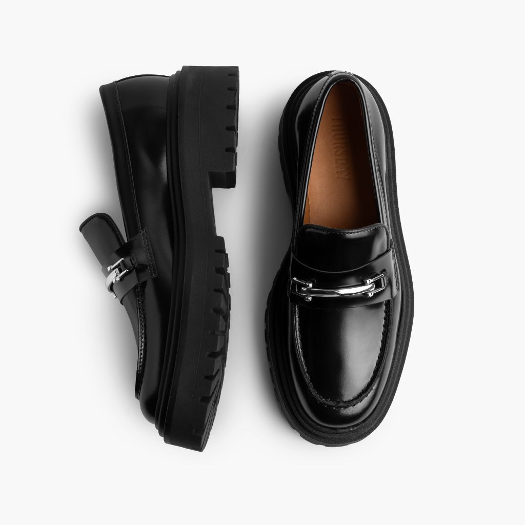 Orlaven Penny Platform | Black & Silver footwear image 3