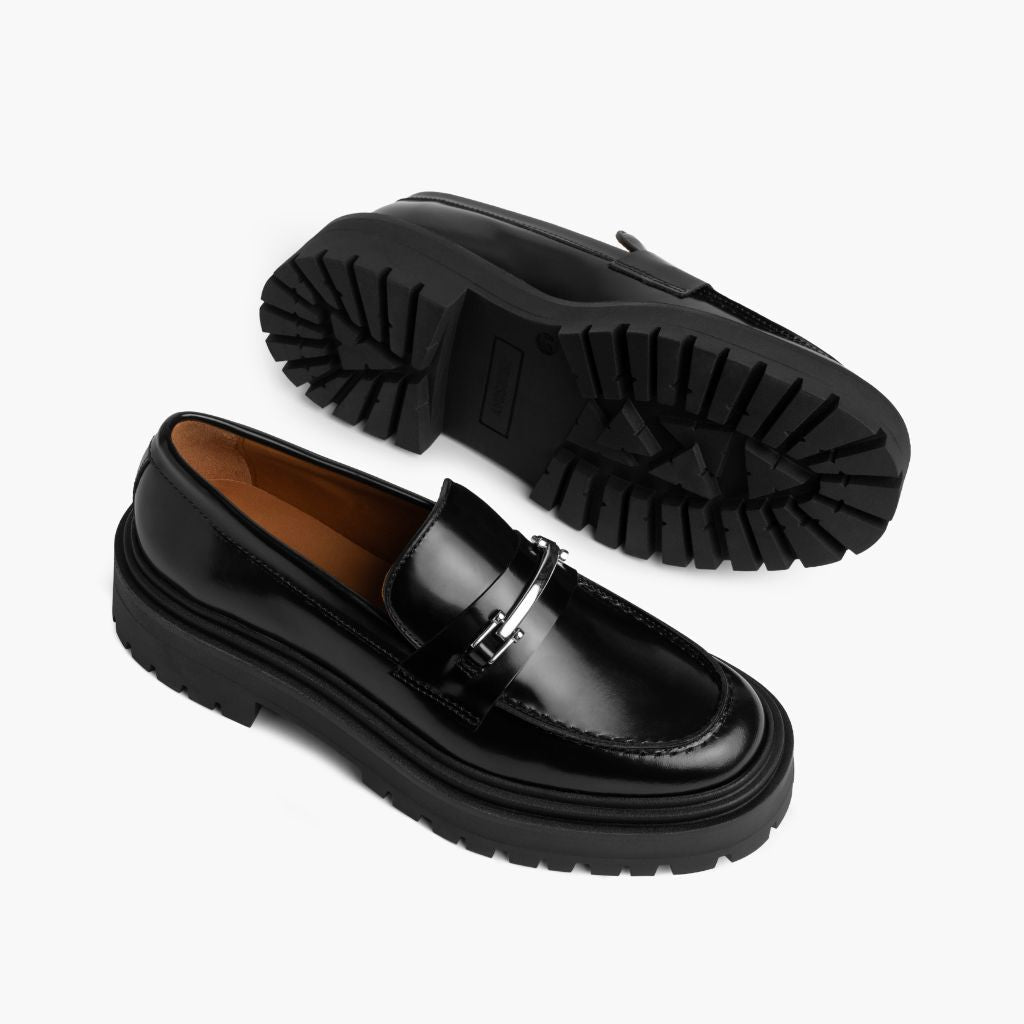 Orlaven Penny Platform | Black & Silver footwear image 4