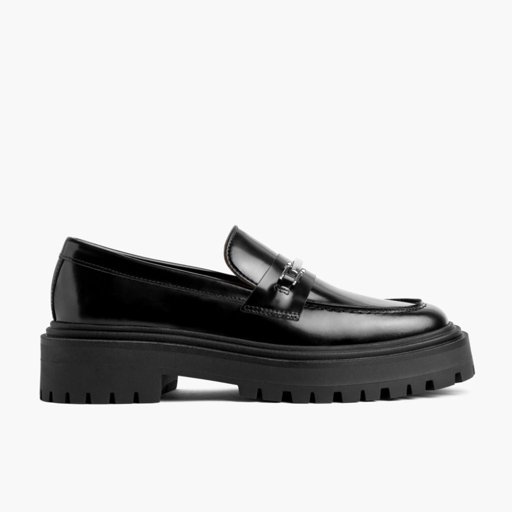 Orlaven Penny Platform | Black & Silver footwear image 2