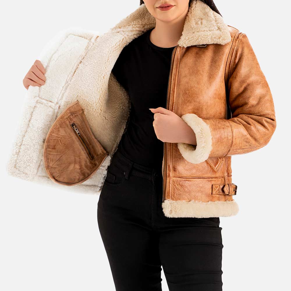 Freda B-3 Real Shearling Bomber Jacket