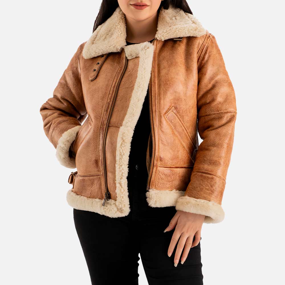 Freda B-3 Real Shearling Bomber Jacket