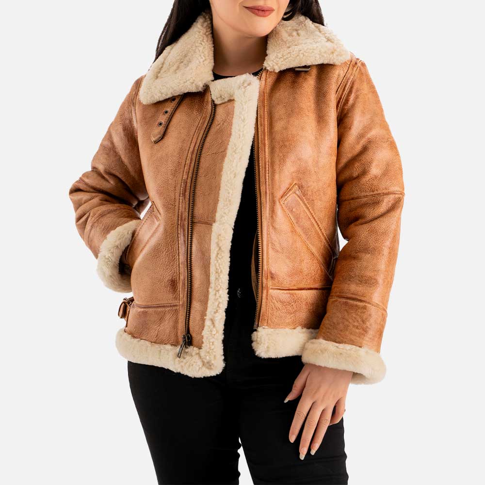 Freda B-3 Real Shearling Bomber Jacket