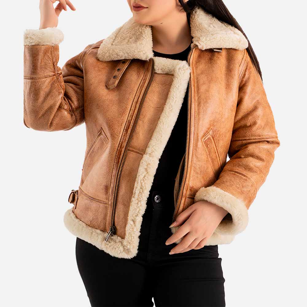 Freda B-3 Real Shearling Bomber Jacket