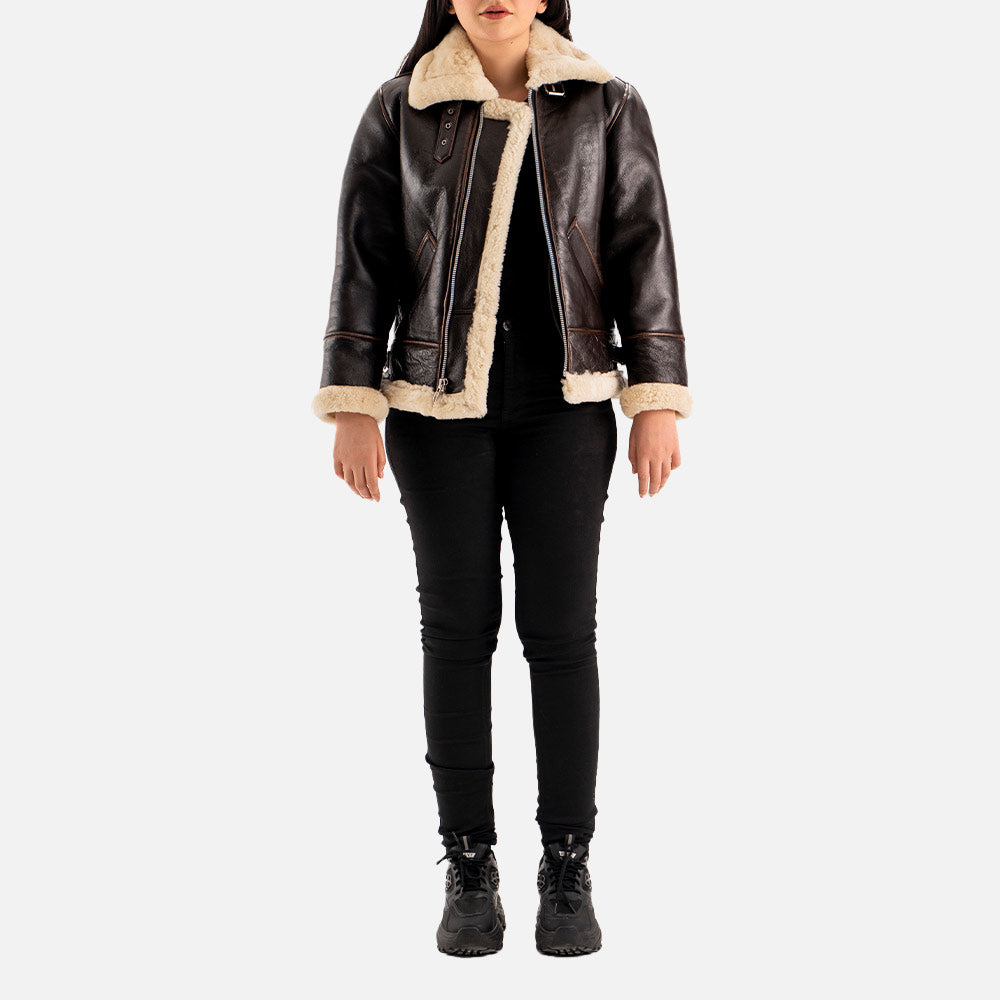Freda B-3 Real Shearling Bomber Jacket