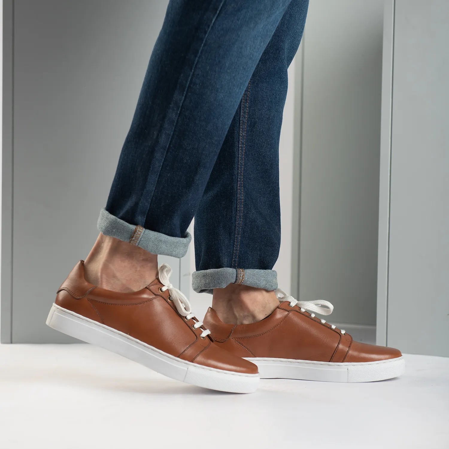 Orlaven Carter Runn Brown Leather Sneakers footwear image 10