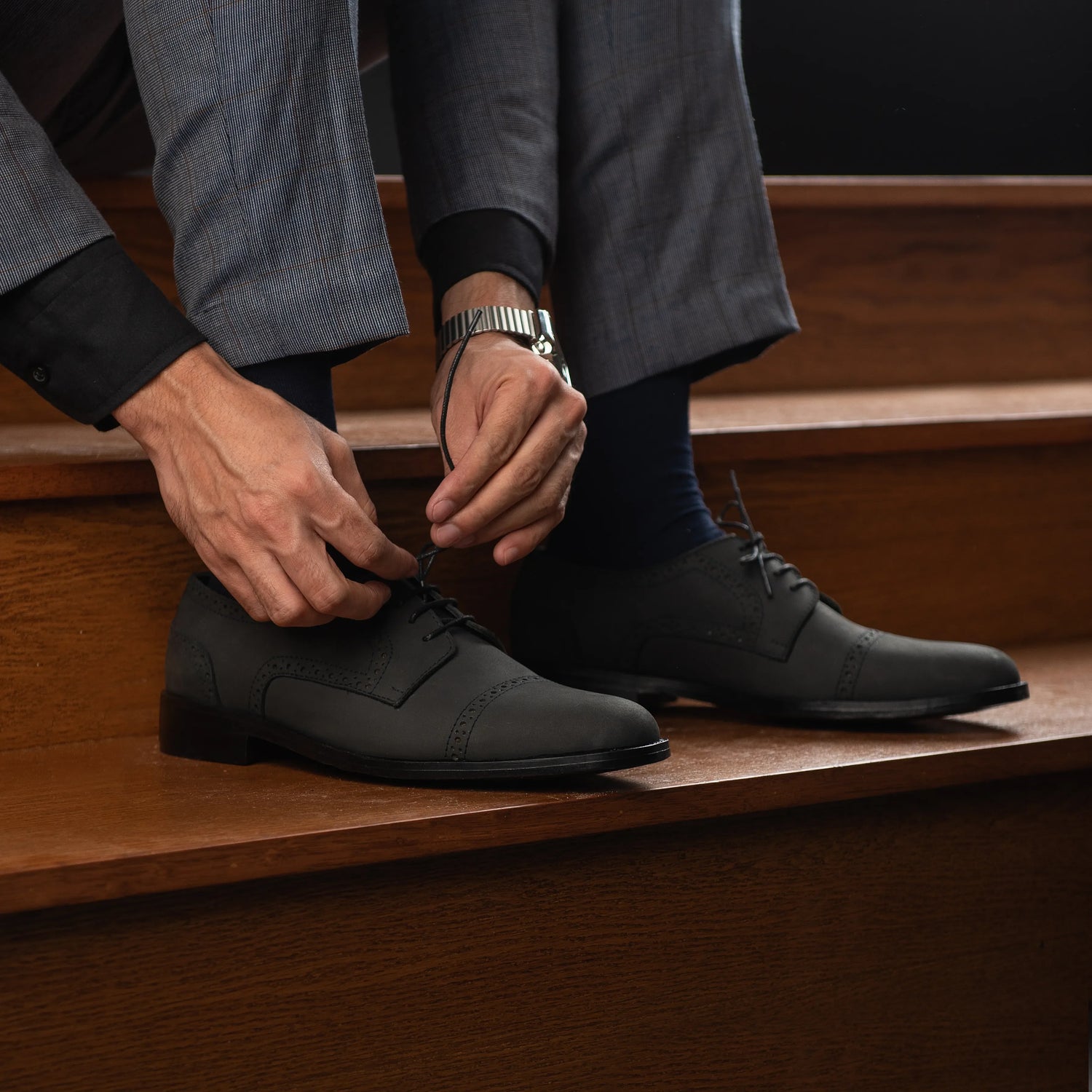 Orlaven Dirk Brogues Derby Black Nubuck Leather Shoes footwear image 10