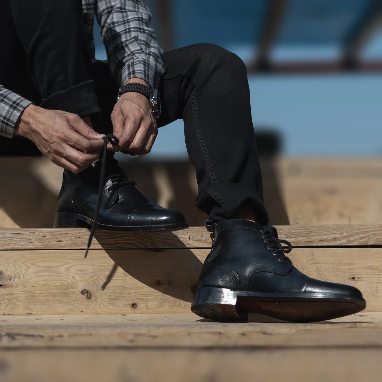Orlaven Knight Derby Black Leather Boots footwear image 9