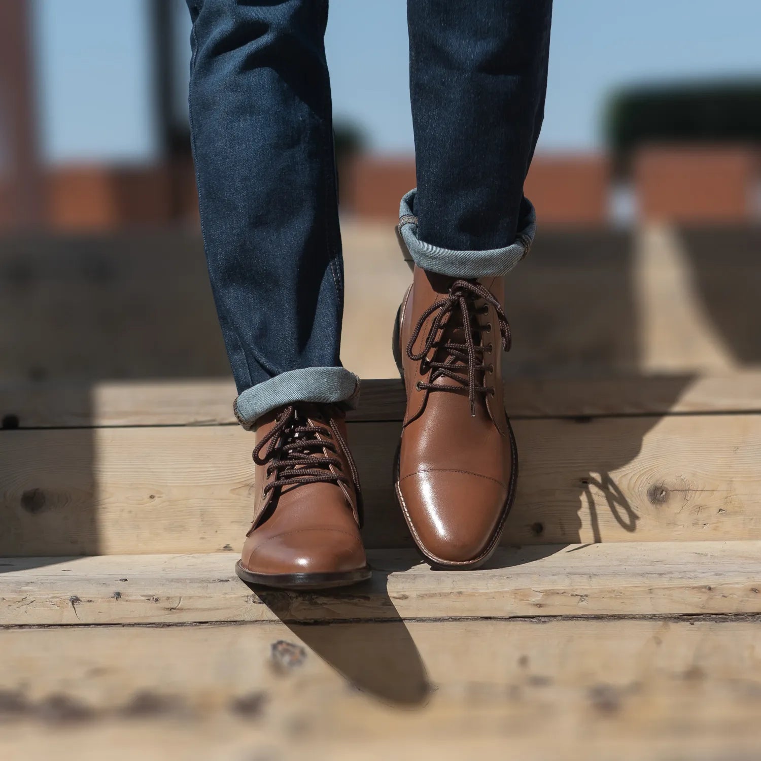Orlaven Knight Derby Tan Leather Boots footwear image 10