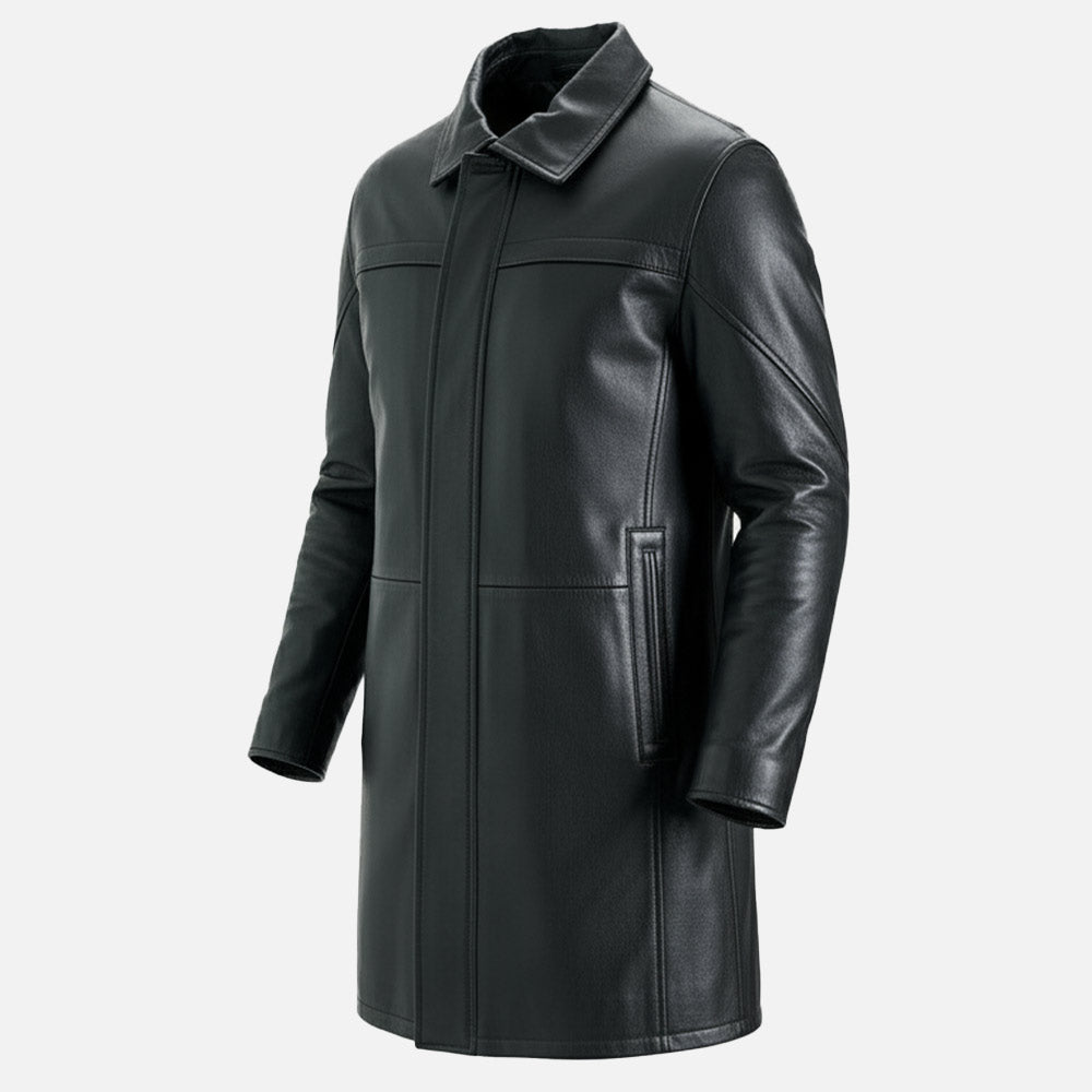 Sardegna Black Leather Coat - image 6