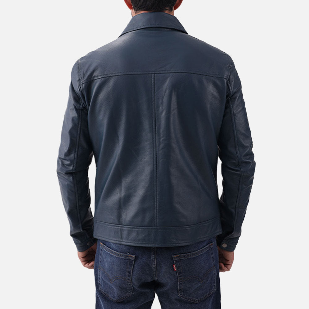 Tropea Blue Leather Jacket - image 6