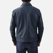 Tropea Blue Leather Jacket - image 6