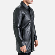Sardegna Black Leather Coat - image 2