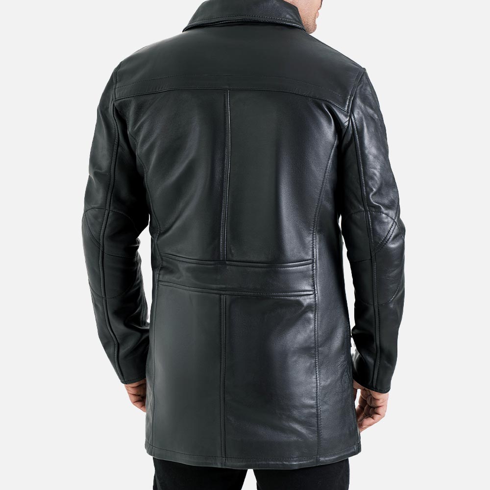 Sardegna Black Leather Coat - image 4