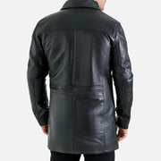 Sardegna Black Leather Coat - image 4